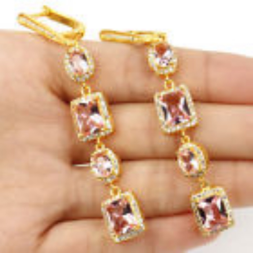 SOLD Glamorous Kunzite 18kt Vermeil Drop Earrings